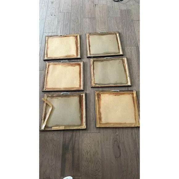 6 VINTAGE COMPLETED EMBROIDERY Antique Cars Framed Old Frames - Picture 9 of 9